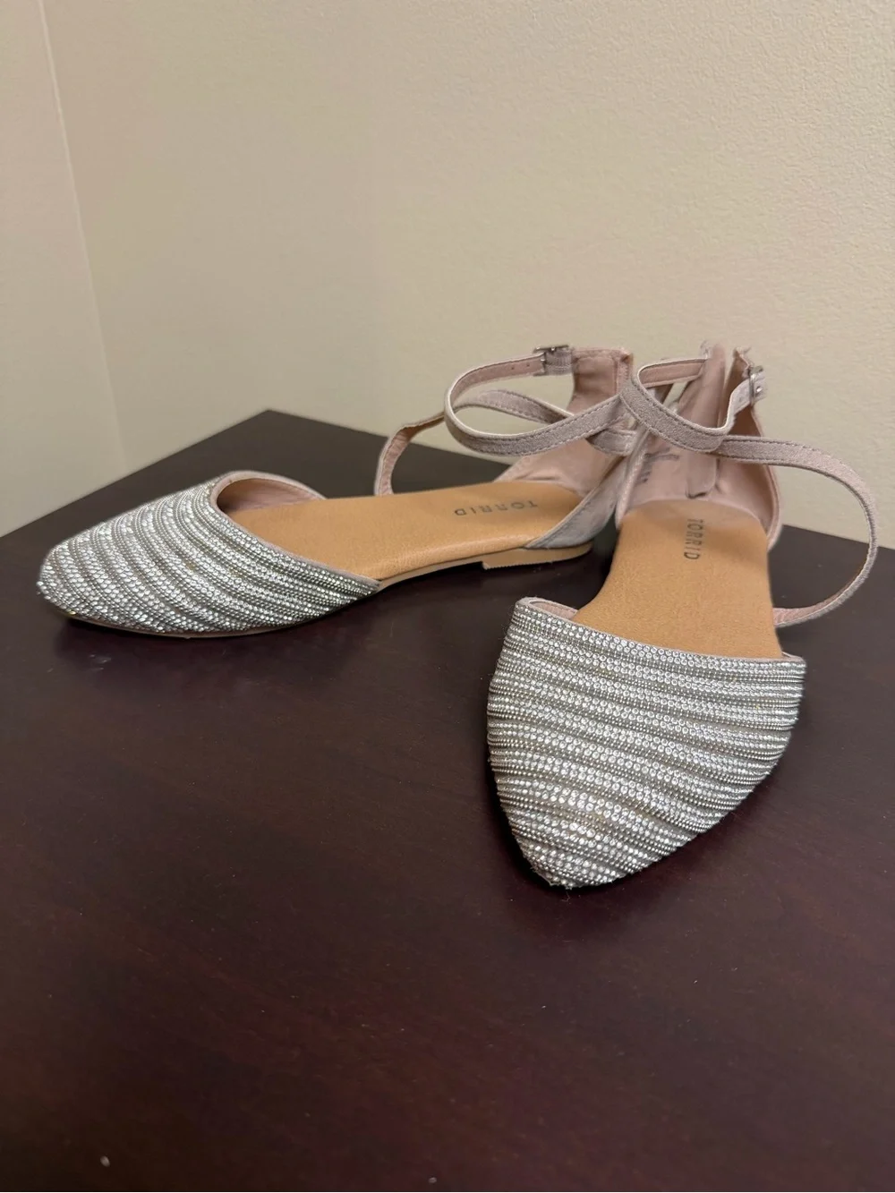 Torrid Women's Silver Strappy Pointed-Toe Flats